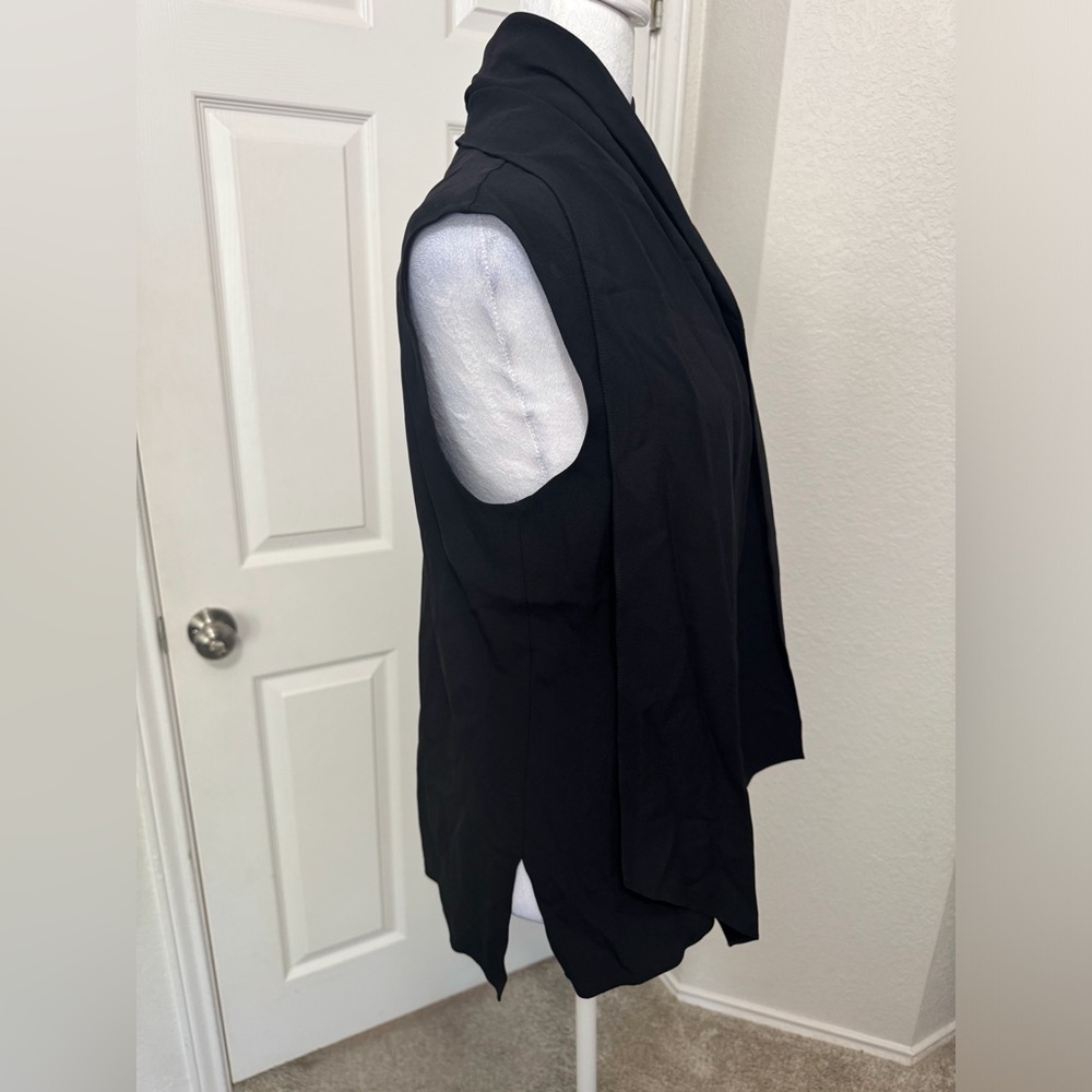 Adam Lippes Black Crepe Scarf Wrap Shell Sleeveless Blouse Size 8 - Picture 6 of 14